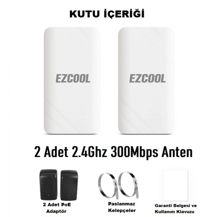 EZCOOL EZ-W240AN DIŞ ORTAM (2.4GHz 300Mbps 1KM) ACCESS POİNT