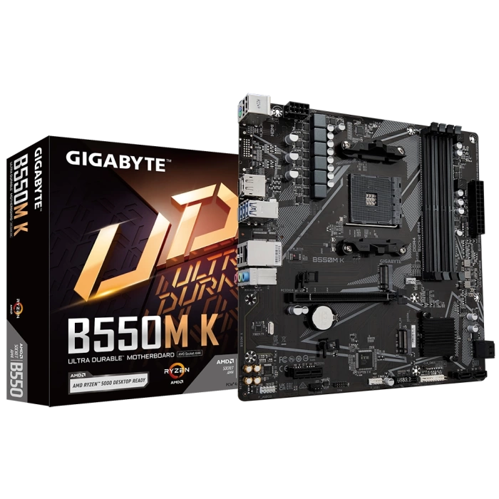 GIGABYTE B550M K DDR4 4733MHz(OC) HDMI M.2 DP mATX AM4