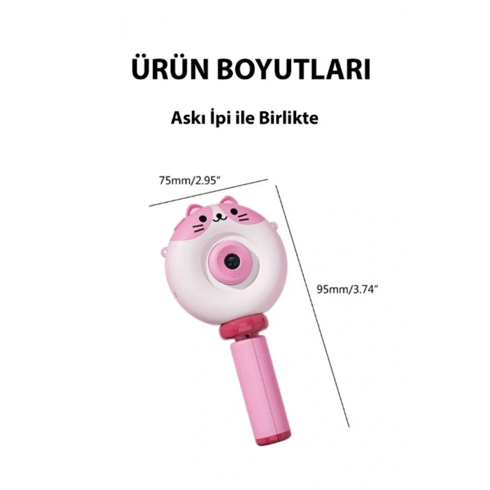 Hd Kamera Karikatür Tripodlu Çocuk Dijital Kamera Fotoğraf Makinası 1080p Video Kaydedici 2.0 İnç