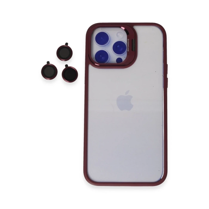Joko iPhone 13 Pro Max Kılıf Roblox Lens Standlı Kapak - Bordo
