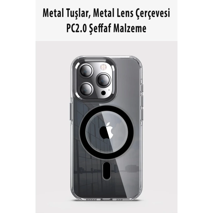 Joko iPhone 14 Pro Kılıf Crystal Magsafe Kapak - Siyah