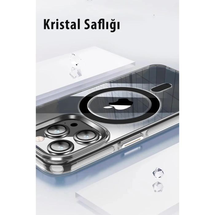 Joko iPhone 15 Kılıf Crystal Magsafe Kapak - Şeffaf
