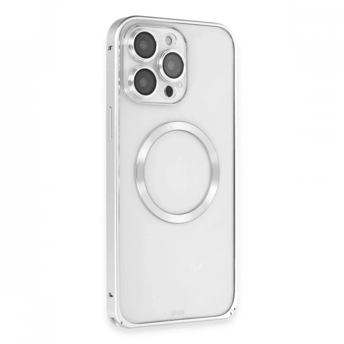 iPhone 15 Pro Kılıf Metal Bumper Magneticsafe Kapak