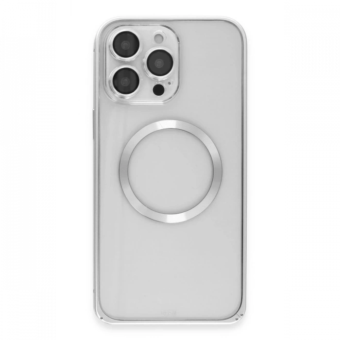 iPhone 15 Pro Kılıf Metal Bumper Magneticsafe Kapak