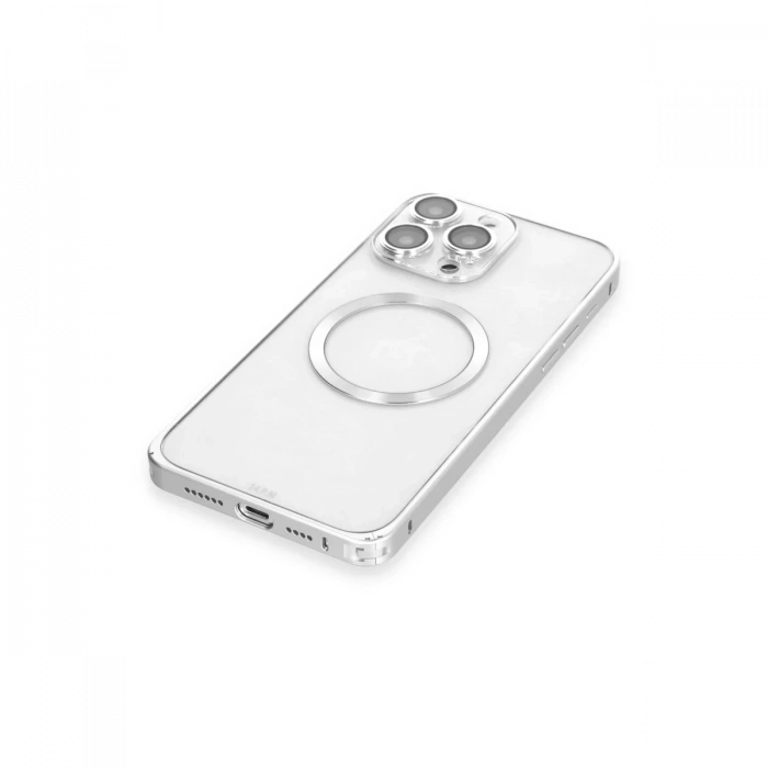 iPhone 15 Pro Kılıf Metal Bumper Magneticsafe Kapak