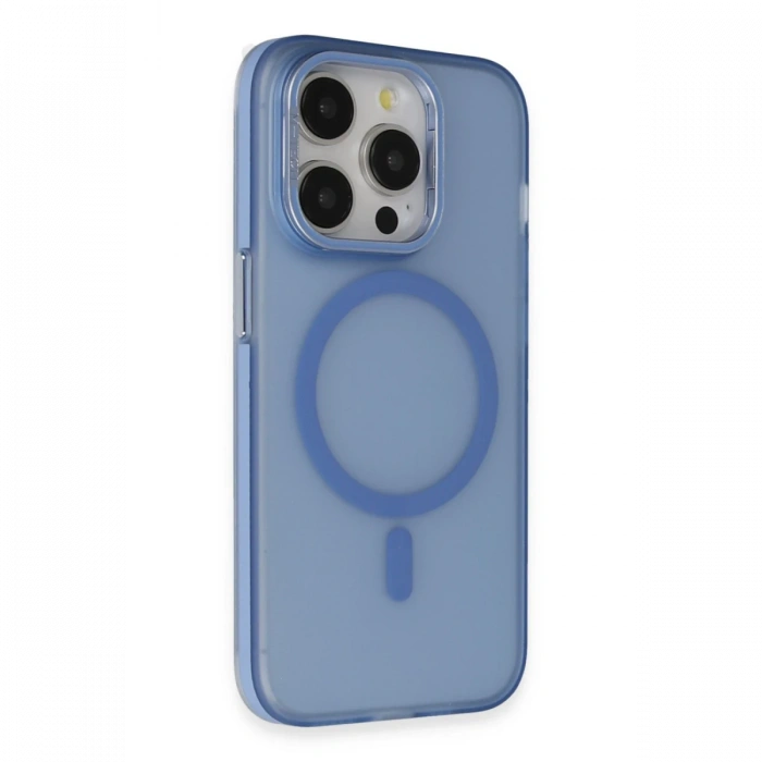 Joko iPhone 15 Pro Max Frost Standlı Magsafe Kapak - Sierra Blue