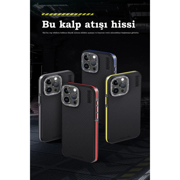 Joko iPhone 15 Pro Max Kılıf Aramid 600D Kevlar Karbon Fiber Magsafe Kapak