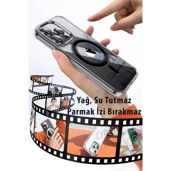 Joko iPhone 15 Pro Max Kılıf Crystal Magsafe Kapak - Şeffaf