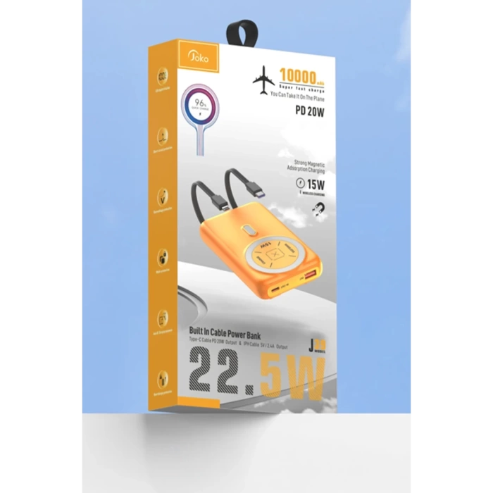 Joko J39 10.000 mAh 20W PD Dahili Kablolu Magsafe Powerbank