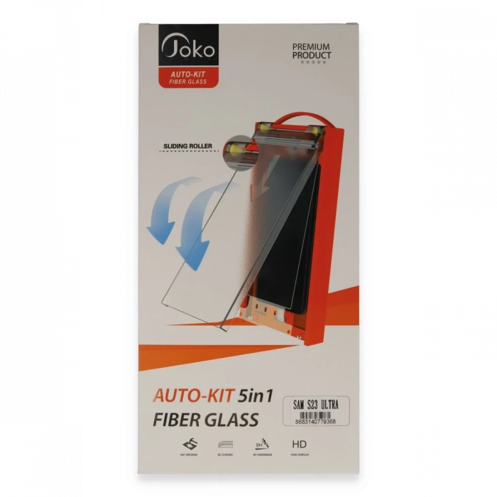 Joko Samsung Galaxy S23 Ultra AutoKit 5in1 Fiber Hayalet Cam Ekran Koruyucu