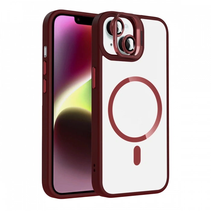 Joy Tekno Apple iPhone 13 Remim Lensli Magsafe Standlı Kapak