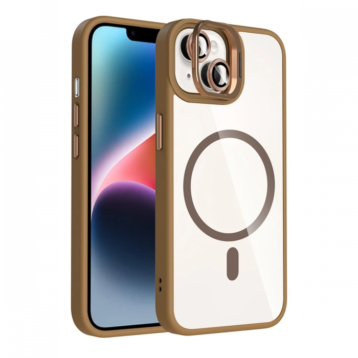 Joy Tekno Apple iPhone 13 Remim Lensli Magsafe Standlı Kapak