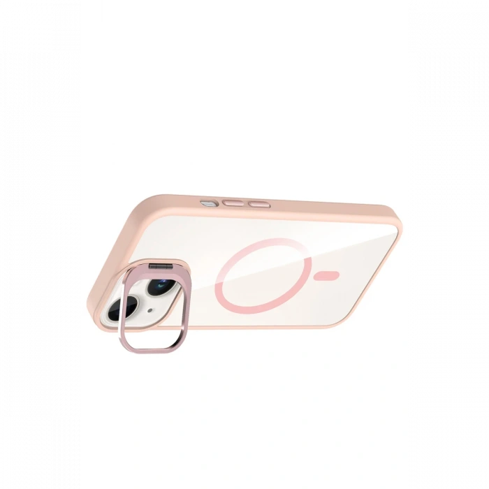 Joy Tekno Apple iPhone 13 Remim Lensli Magsafe Standlı Kapak