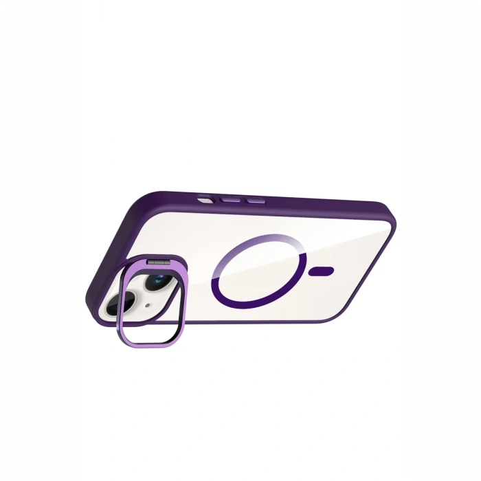 Joy Tekno Apple iPhone 13 Remim Lensli Magsafe Standlı Kapak