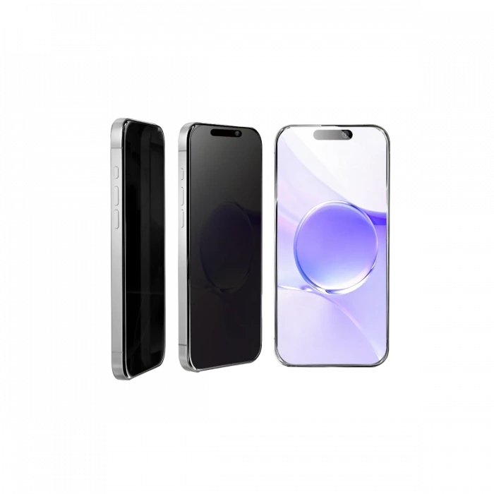 Joy Tekno Apple iPhone 14 Pro Max Bilvis 5in1 5D Magic Hayalet Cam Ekran Koruyucu - Siyah