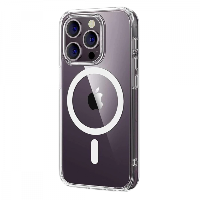 Joy Tekno Apple iPhone 14 Pro Max Combo Sert Şeffaf Magsafe Kapak - Şeffaf