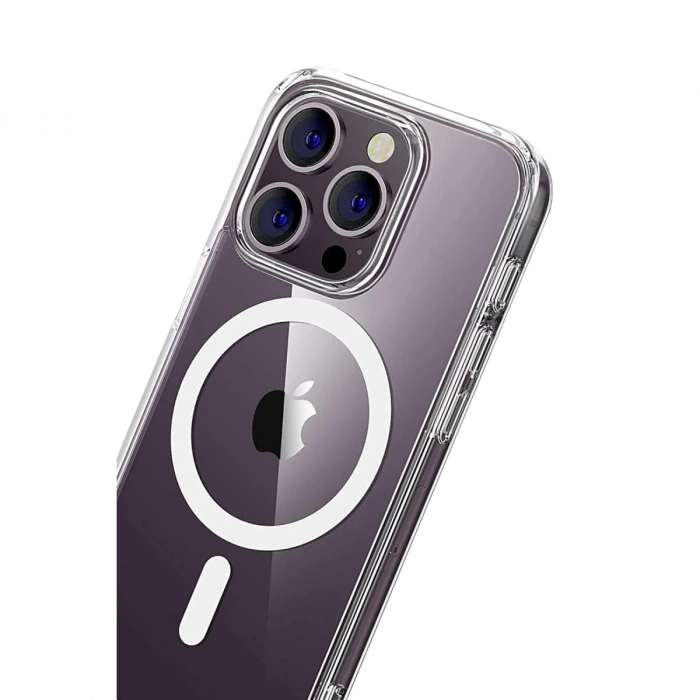 Joy Tekno Apple iPhone 14 Pro Max Combo Sert Şeffaf Magsafe Kapak - Şeffaf