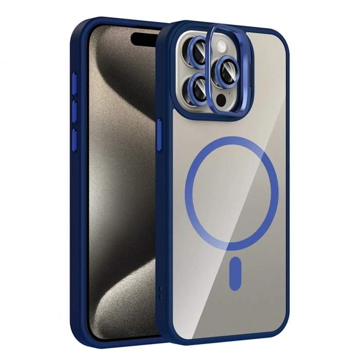 Joy Tekno Apple iPhone 14 Pro Max Remim Lensli Magsafe Standlı Kapak