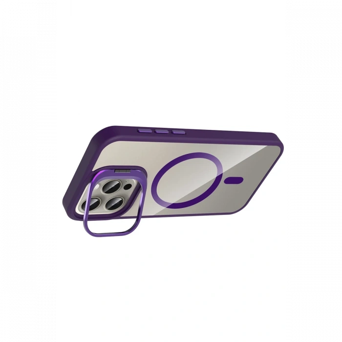 Joy Tekno Apple iPhone 14 Pro Max Remim Lensli Magsafe Standlı Kapak