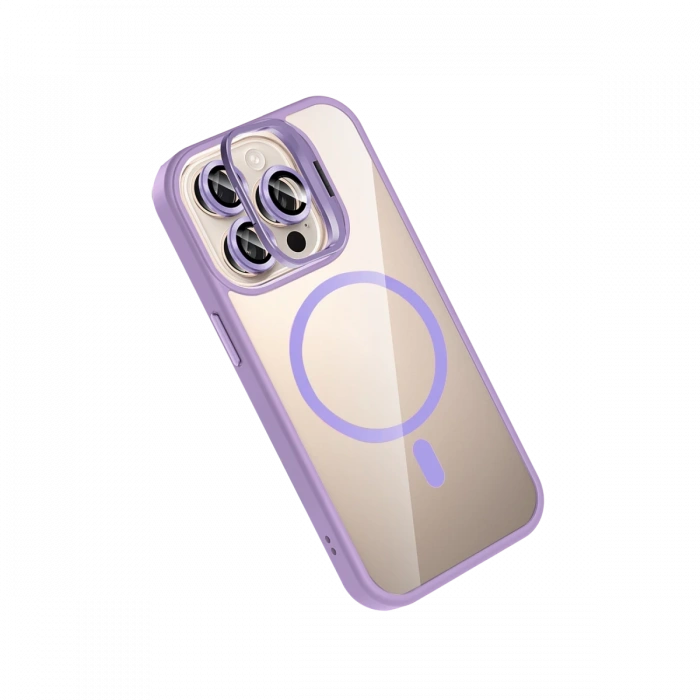 Joy Tekno Apple iPhone 14 Pro Max Remim Lensli Magsafe Standlı Kapak