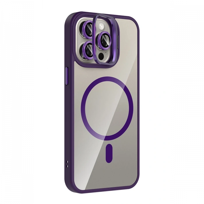 Joy Tekno Apple iPhone 14 Pro Max Remim Lensli Magsafe Standlı Kapak