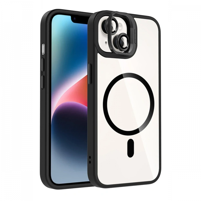 Joy Tekno Apple iPhone 14 Remim Lensli Magsafe Standlı Kapak