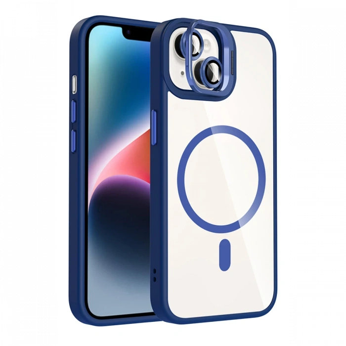 Joy Tekno Apple iPhone 15 Plus Remim Lensli Magsafe Standlı Kapak