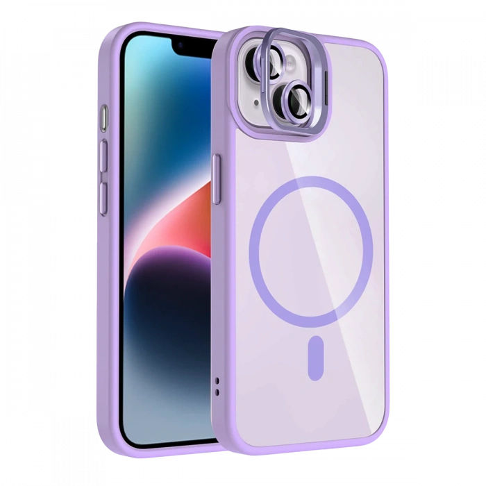 Joy Tekno Apple iPhone 15 Plus Remim Lensli Magsafe Standlı Kapak