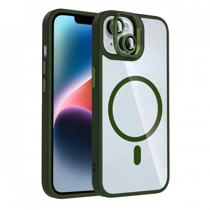 Joy Tekno Apple iPhone 15 Plus Remim Lensli Magsafe Standlı Kapak