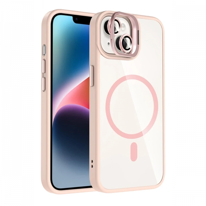 Joy Tekno Apple iPhone 15 Plus Remim Lensli Magsafe Standlı Kapak