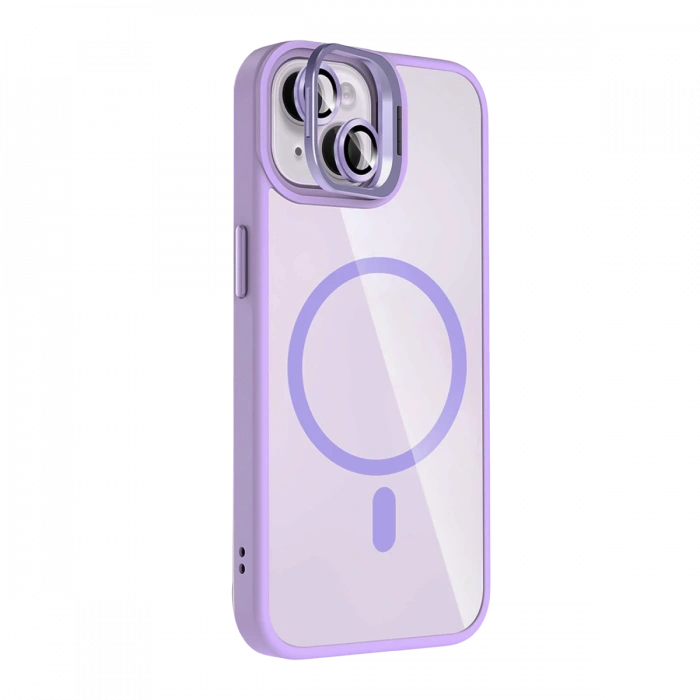 Joy Tekno Apple iPhone 15 Plus Remim Lensli Magsafe Standlı Kapak