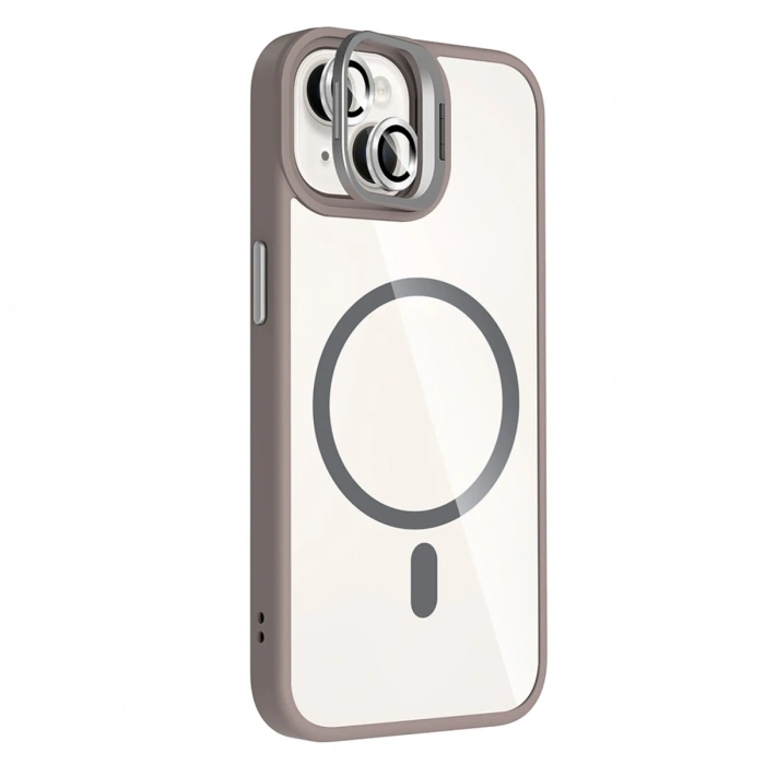Joy Tekno Apple iPhone 15 Plus Remim Lensli Magsafe Standlı Kapak
