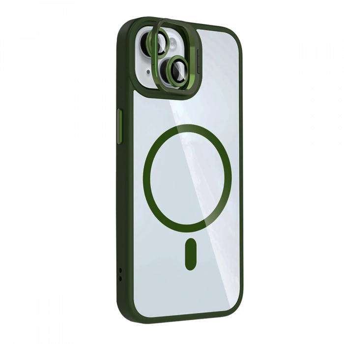 Joy Tekno Apple iPhone 15 Plus Remim Lensli Magsafe Standlı Kapak