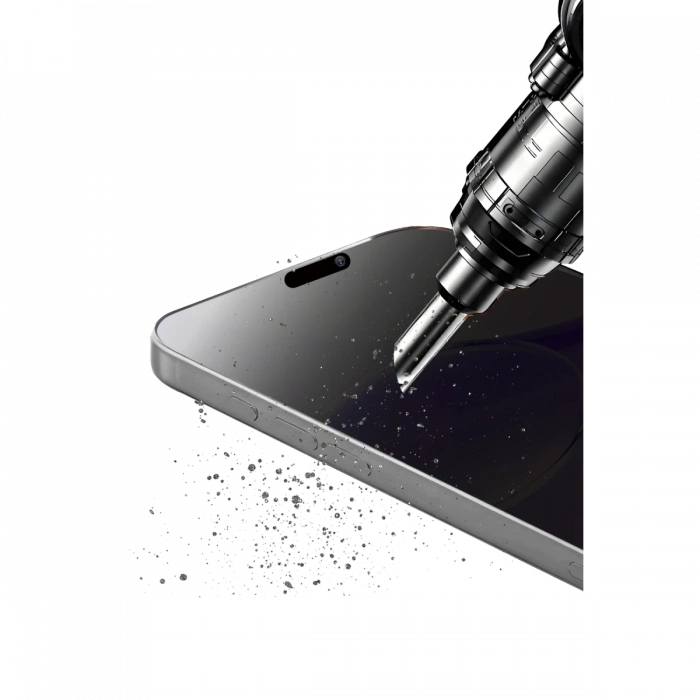 Joy Tekno Apple iPhone 15 Pro Max Bilvis 5in1 5D Magic Hayalet Cam Ekran Koruyucu - Siyah