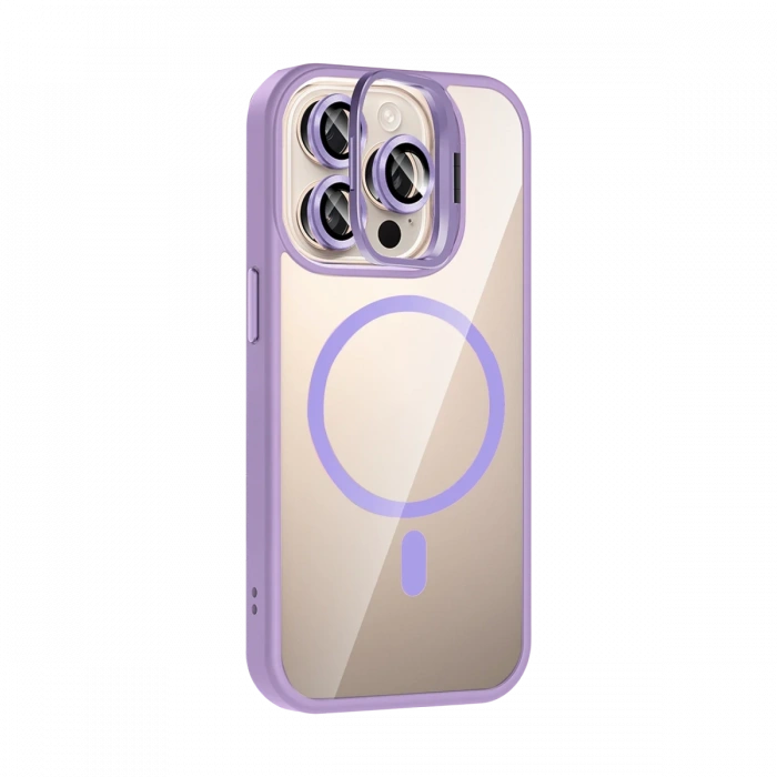 Joy Tekno Apple iPhone 15 Pro Max Remim Lensli Magsafe Standlı Kapak