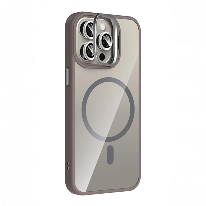 Joy Tekno Apple iPhone 15 Pro Max Remim Lensli Magsafe Standlı Kapak