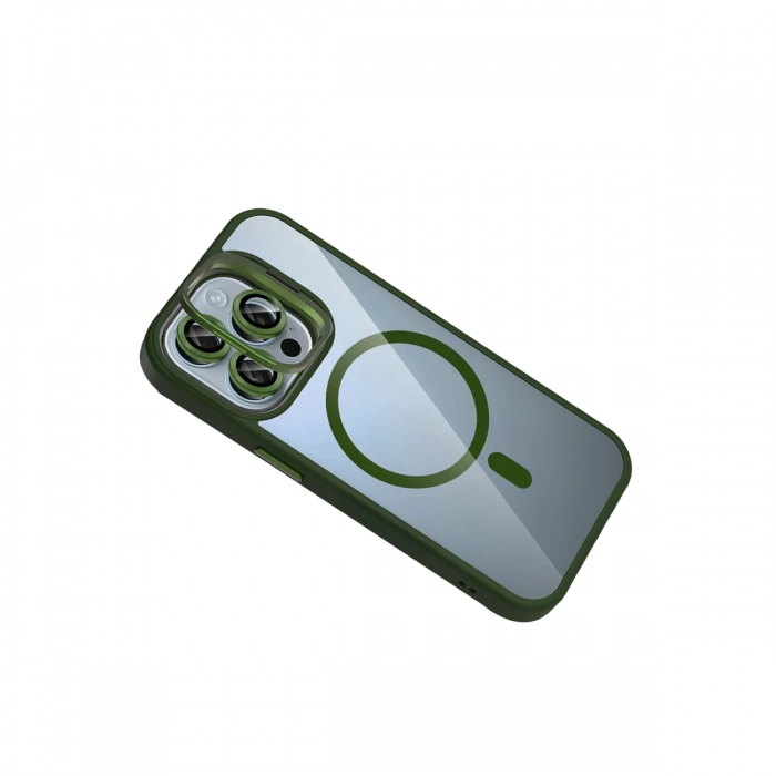 Joy Tekno Apple iPhone 15 Pro Max Remim Lensli Magsafe Standlı Kapak