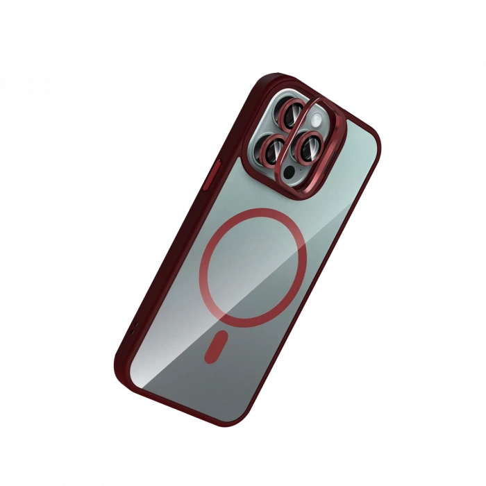 Joy Tekno Apple iPhone 15 Pro Max Remim Lensli Magsafe Standlı Kapak