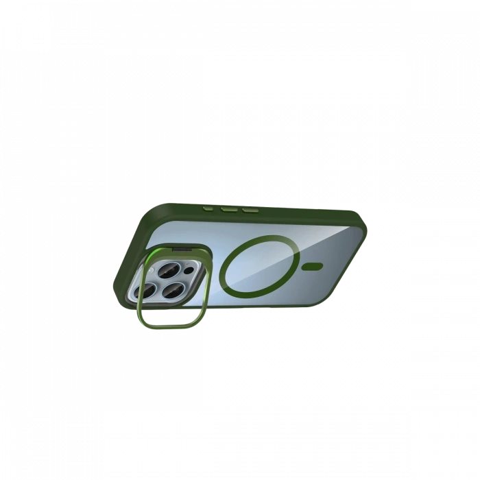 Joy Tekno Apple iPhone 15 Pro Max Remim Lensli Magsafe Standlı Kapak