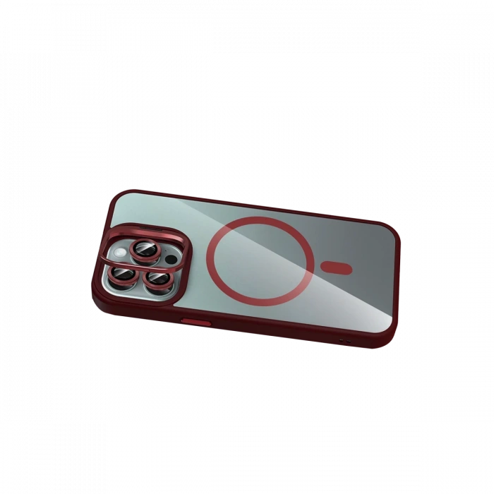 Joy Tekno Apple iPhone 15 Pro Max Remim Lensli Magsafe Standlı Kapak