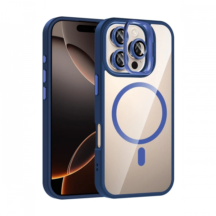 Joy Tekno Apple iPhone 16 Pro Max Remim Lensli Magsafe Standlı Kapak