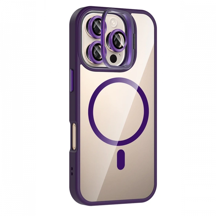 Joy Tekno Apple iPhone 16 Pro Max Remim Lensli Magsafe Standlı Kapak