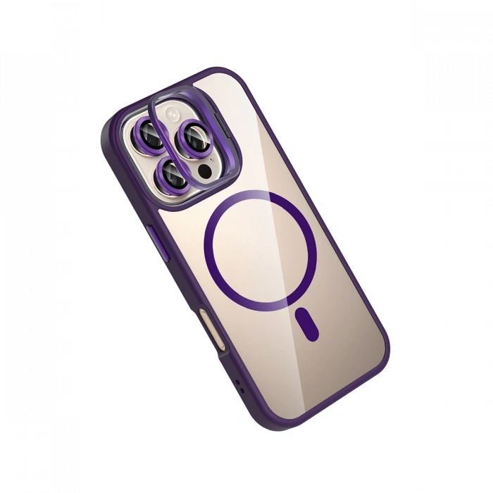 Joy Tekno Apple iPhone 16 Pro Max Remim Lensli Magsafe Standlı Kapak