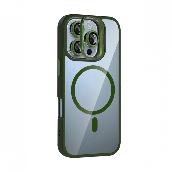 Joy Tekno Apple iPhone 16 Pro Max Remim Lensli Magsafe Standlı Kapak