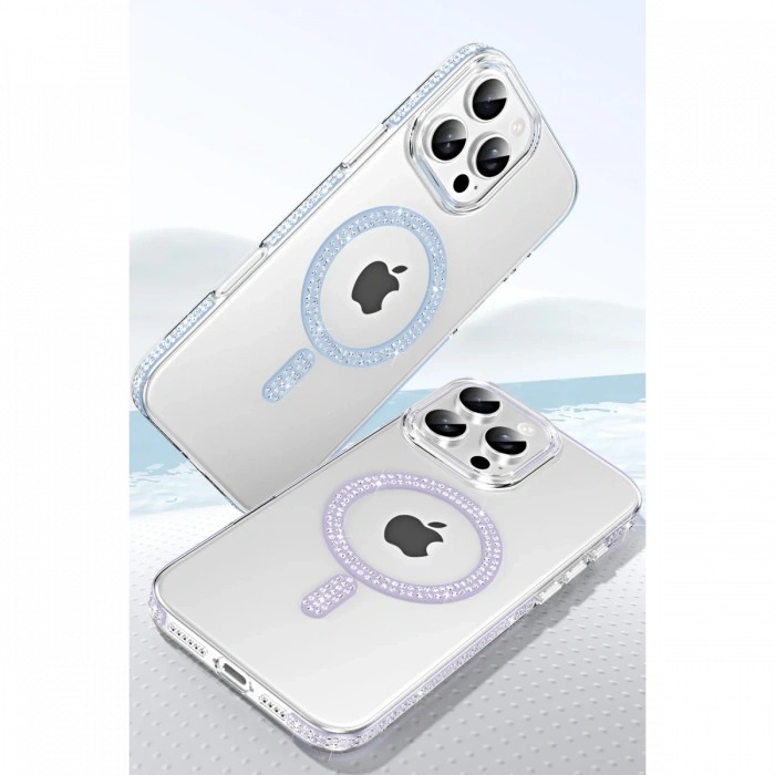 Joy Tekno Apple iPhone 16 Pro Move Taşlı Magsafe Kapak - Lila