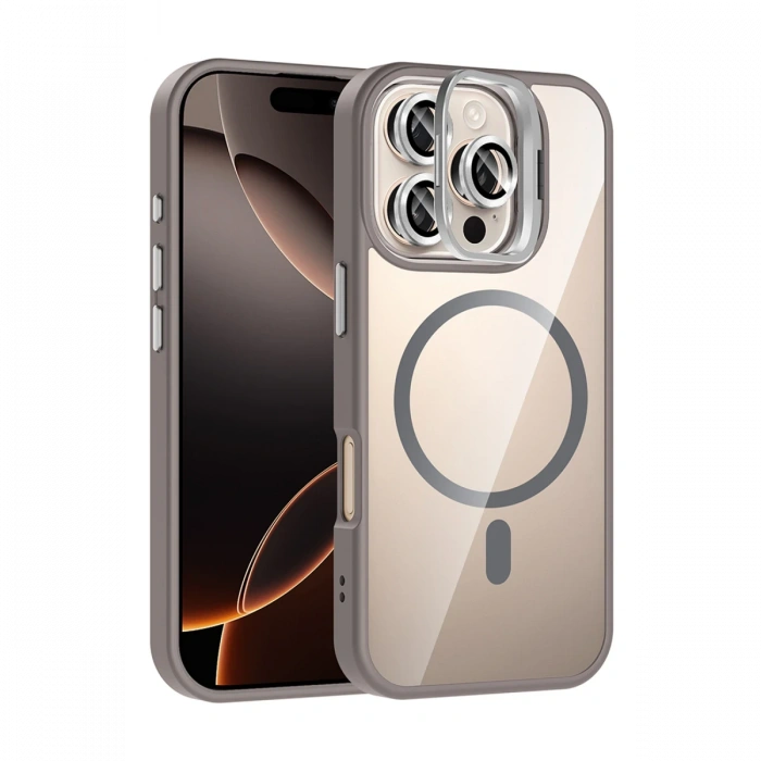 Joy Tekno Apple iPhone 16 Pro Remim Lensli Magsafe Standlı Kapak