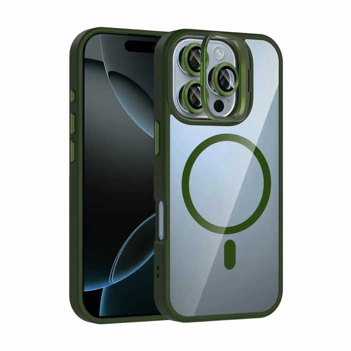 Joy Tekno Apple iPhone 16 Pro Remim Lensli Magsafe Standlı Kapak