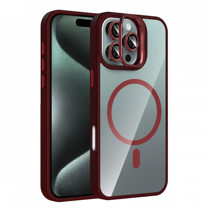 Joy Tekno Apple iPhone 16 Pro Remim Lensli Magsafe Standlı Kapak