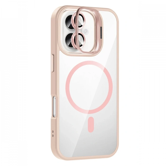 Joy Tekno Apple iPhone 16 Remim Lensli Magsafe Standlı Kapak