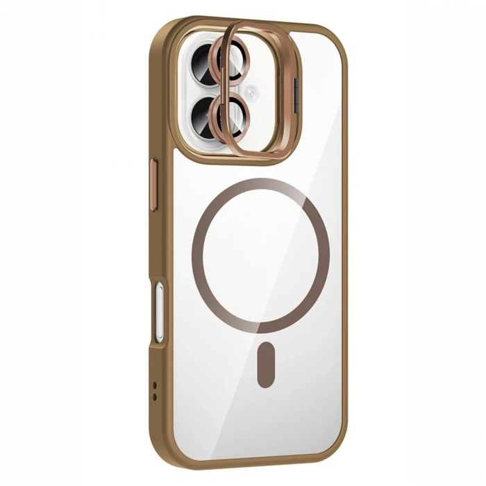 Joy Tekno Apple iPhone 16 Remim Lensli Magsafe Standlı Kapak